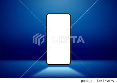 Phone mockup screen template. Smartphone screen mockup background isolated front blank frame device. 136175679