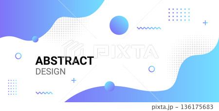 Geometric abstract background blue banner pattern business corporate template. Minimal modern banner 136175683