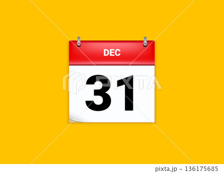 Calendar date December thirtyone 31 reminder schedule event deadline. Planning time management 136175685