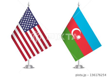 Flags of United States and Azerbaijan. The concept of partnership and joint action. Symbol of partnership, cooperation, international collaboration, peaceful negotiations, alliance, bilateral Flags of United States and Azerbaijan. The concept of partnership and joint action. Symbol of partnership, cooperation, international collaboration, peaceful negotiations, alliance, bilateral 136176254