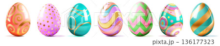 Colorful easter eggs. 136177323