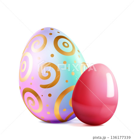 Colorful Easter eggs on white. Colorful Easter eggs on white. 136177339