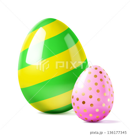 Easter eggs on white background. 136177345