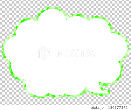 Stained glass style speech bubble, triangular pattern, rounded cloud shape Stained glass style speech bubble, triangular pattern, rounded cloud shape 136177372