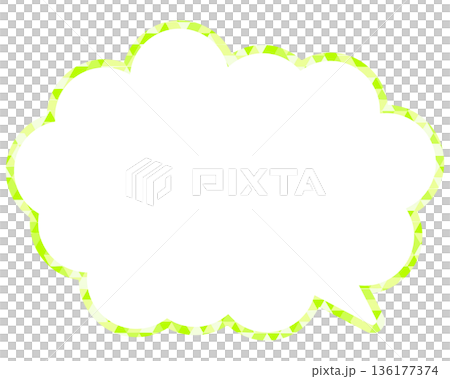 Stained glass style speech bubble, triangular pattern, rounded cloud shape Stained glass style speech bubble, triangular pattern, rounded cloud shape 136177374