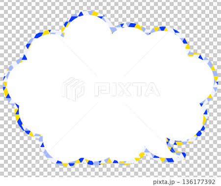 Stained glass style speech bubble, triangular pattern, rounded cloud shape Stained glass style speech bubble, triangular pattern, rounded cloud shape 136177392