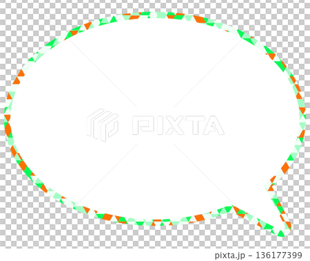 Stained glass style speech bubble, triangular pattern, round shape Stained glass style speech bubble, triangular pattern, round shape 136177399