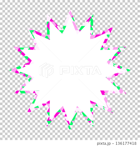 Stained glass style speech bubble, triangular pattern, jagged shape Stained glass style speech bubble, triangular pattern, jagged shape 136177418
