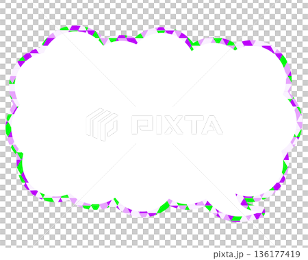 Stained glass style speech bubble, triangular pattern, elongated cloud shape Stained glass style speech bubble, triangular pattern, elongated cloud shape 136177419