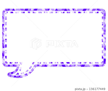 ステンドグラス風吹き出し　三角形模様　四角形 136177449