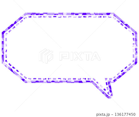 ステンドグラス風吹き出し 三角形模様 細長い八角形 ステンドグラス風吹き出し 三角形模様 細長い八角形 136177450