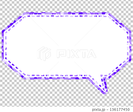 ステンドグラス風吹き出し 三角形模様 細長い八角形 ステンドグラス風吹き出し 三角形模様 細長い八角形 136177450