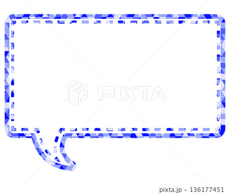 ステンドグラス風吹き出し　三角形模様　四角形 136177451