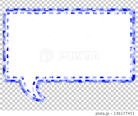 ステンドグラス風吹き出し　三角形模様　四角形 136177451