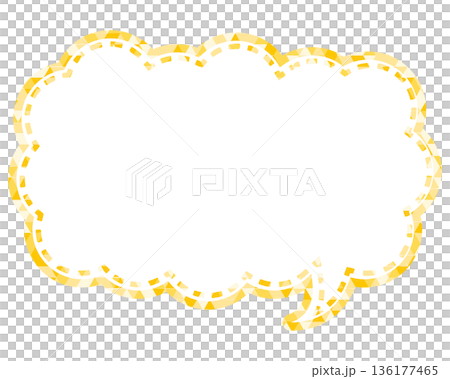Stained glass style speech bubble, triangular pattern, elongated cloud shape Stained glass style speech bubble, triangular pattern, elongated cloud shape 136177465
