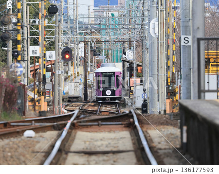 京福電気鉄道 龍安寺駅付近で撮った01形電車 京福電気鉄道 龍安寺駅付近で撮った01形電車 136177593