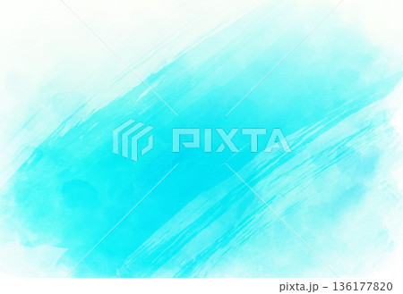 水彩画の抽象的な背景水色ストロークがかかる 136177820
