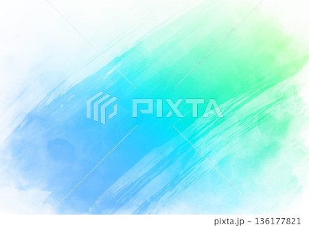 水彩画の抽象的な背景水色ストロークがかかる 136177821