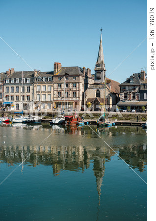 Charming street in Honfleur, Normandy, France Charming street in Honfleur, Normandy, France 136178019
