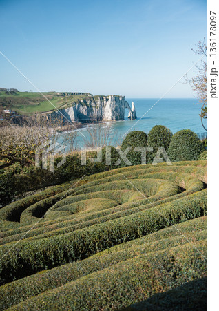 Jardins d'Etretat on the Alabaster Coast Cliffs 136178097