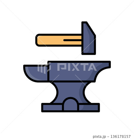 anvil icon vector design template in white background anvil icon vector design template in white background 136178157