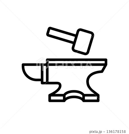 anvil icon vector design template in white background anvil icon vector design template in white background 136178158
