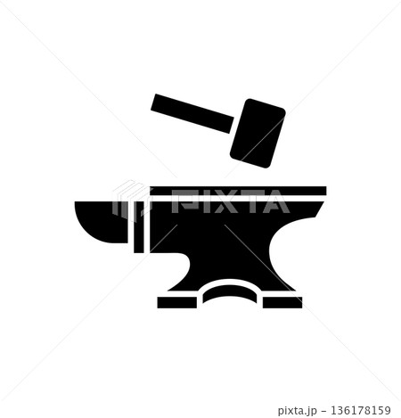 anvil icon vector design template in white background anvil icon vector design template in white background 136178159