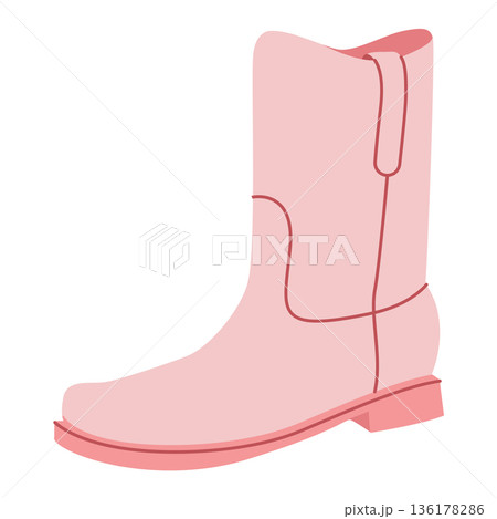Pink western ankle boot women color flat. Clean pull on boot for smart casual looks and capsule wardrobe. Technical  136178286