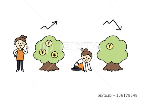 主婦と資産形成をイメージしたイラスト 136178349