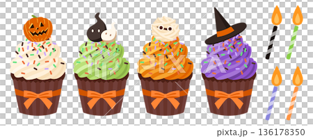 ハロウィンカップケーキ 136178350