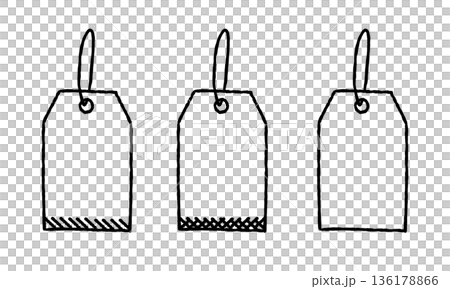 Natural hand-drawn tag illustration material 136178866