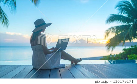 AIテクノロジーとAPI統合によるビジネス自動化の抽象的背景。　未来のITインフラ 136179171