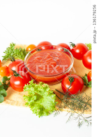 新鮮なトマトとトマトペースト 136179256