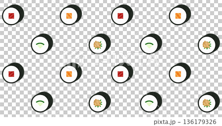 Sushi roll pattern 136179326