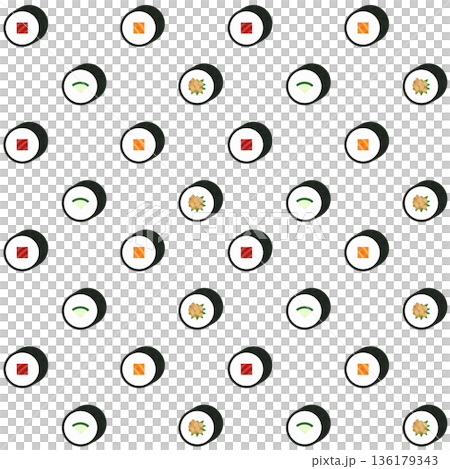 Sushi roll pattern 136179343