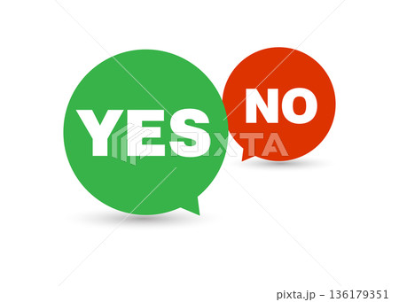 Green Yes and Red No Speech Bubbles Concept Stock Illustration Green Yes and Red No Speech Bubbles Concept Stock Illustration 136179351