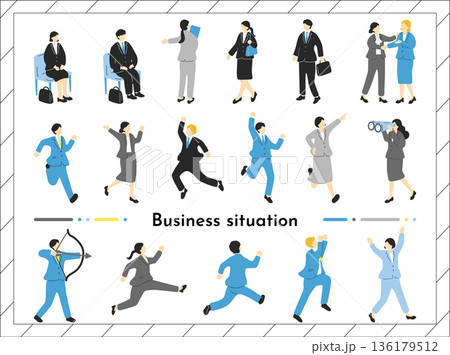 ビジネスシーン　人物素材集	 136179512