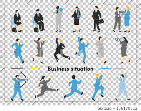 ビジネスシーン　人物素材集	 136179512