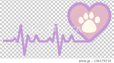 シンプルかわいいペットの心電図 カラー シンプルかわいいペットの心電図 カラー 136179710