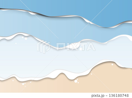 Landscape paper art, aerial view of the sea and the beach Landscape paper art, aerial view of the sea and the beach 136180748