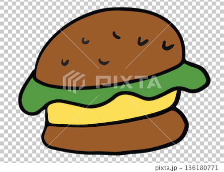Hand drawn hamburger illustration for American fast food, junk food, department store, cafe, restaurant, menu, recipe, cook book, lunch, brunch, dinner, bakery, pastry, sticker, meat, cuisine, foodie Hand drawn hamburger illustration for American fast food, junk food, department store, cafe, restaurant, menu, recipe, cook book, lunch, brunch, dinner, bakery, pastry, sticker, meat, cuisine, foodie 136180771