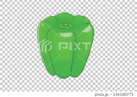 新鮮甜椒手繪插圖 136180775