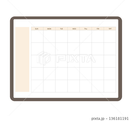 タブレットとデジタルプランナーのモックアップ タブレットとデジタルプランナーのモックアップ 136181191