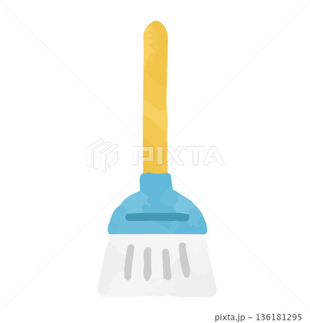 ほうきの水彩アイコン 136181295