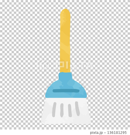 ほうきの水彩アイコン 136181295