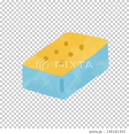 Watercolor illustration of a sponge Watercolor illustration of a sponge 136181301