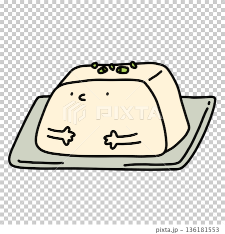 illustration of a cute silken tofu cartoon illustration of a cute silken tofu cartoon 136181553