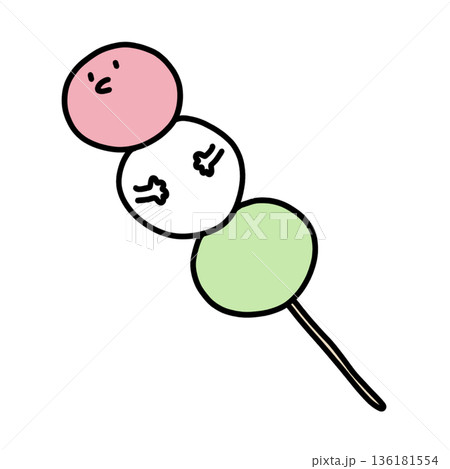 illustration of a cute Dango Japanese traditional mid-autumn sweet cartoon illustration of a cute Dango Japanese traditional mid-autumn sweet cartoon 136181554