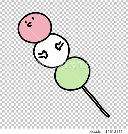 illustration of a cute Dango Japanese traditional mid-autumn sweet cartoon illustration of a cute Dango Japanese traditional mid-autumn sweet cartoon 136181554