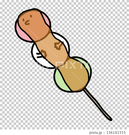 illustration of a cute shoyu dango Japanese traditional mid-autumn sweet cartoon illustration of a cute shoyu dango Japanese traditional mid-autumn sweet cartoon 136181555